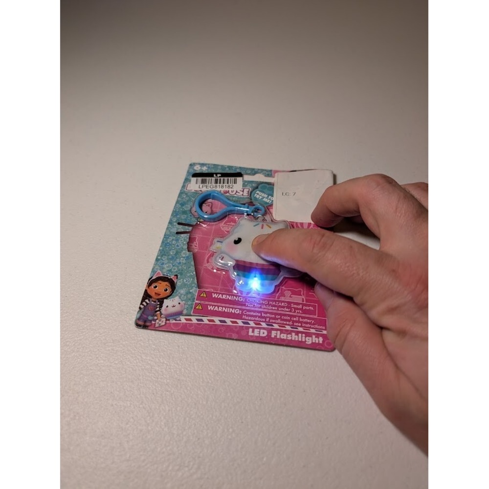 Gabby's Dollhouse LED Flashlight Keychain Kitty Fairy ClipOn Kids Light Lot of 5 - Picture 2 of 2